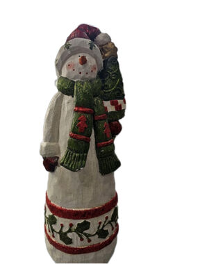 Don Mechanic folk art snowman table top figure.